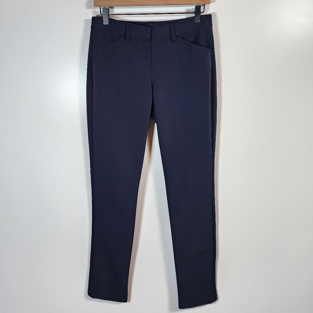 Theory Navy Blue Dantey Mandatory Buisness Career Pants Size 6 - Picture 2 of 11
